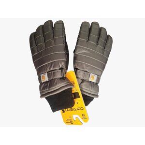 Carhartt  Women'sQuilted Snow Gloves Medium Gray Insulated Waterproof Knit Cuff